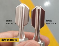  直接把粗糙度從Ra0.8拋到了0.2，斯曼克磨粒流鏡面噴砂機切削力很強！ 