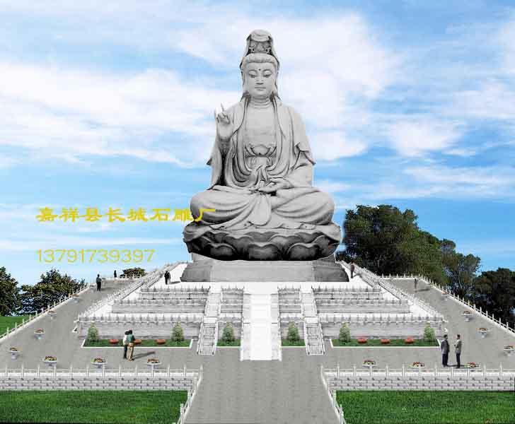 大型石雕作品，觀音菩薩雕刻