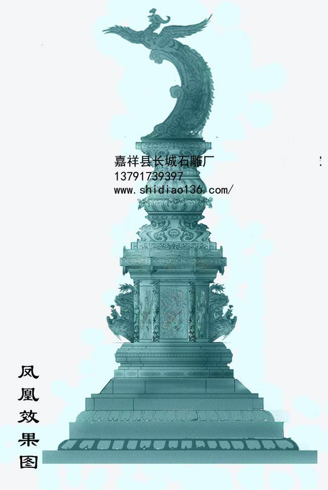 石雕鳳凰雕刻是祥瑞的象征，鳳凰和龍、麒麟、龜都是吉祥的靈獸，尤其是鳳凰和龍是我們華夏民族的兩大圖騰